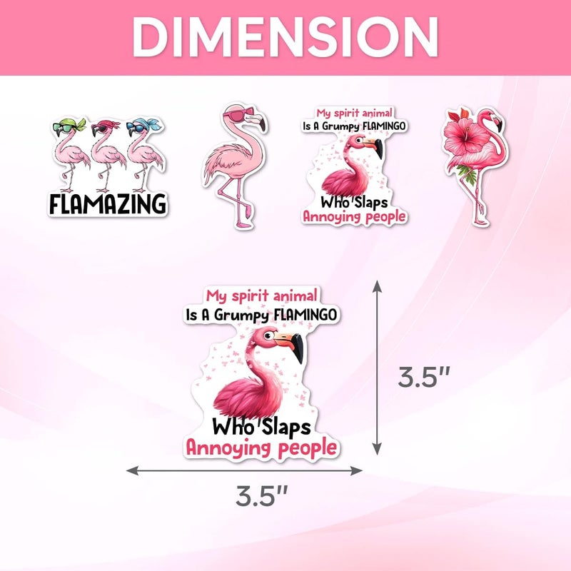 RABOWA Pack 9 Pcs Flamingo Sticker for Cars Vehicles Trucks Laptops Window Helmets Funny Sayings Bumper Stickers Waterproof Removable Vinyl Wall Decals Car Exterior Laptop Accessories - Image 2